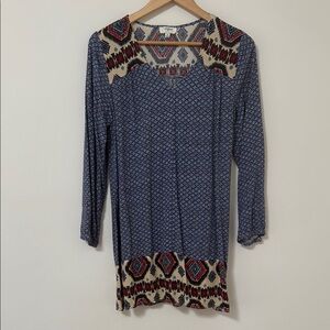 Umgee Geometric Blue and Red Top
